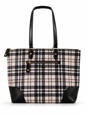 Kate Landry Large Plaid Tote